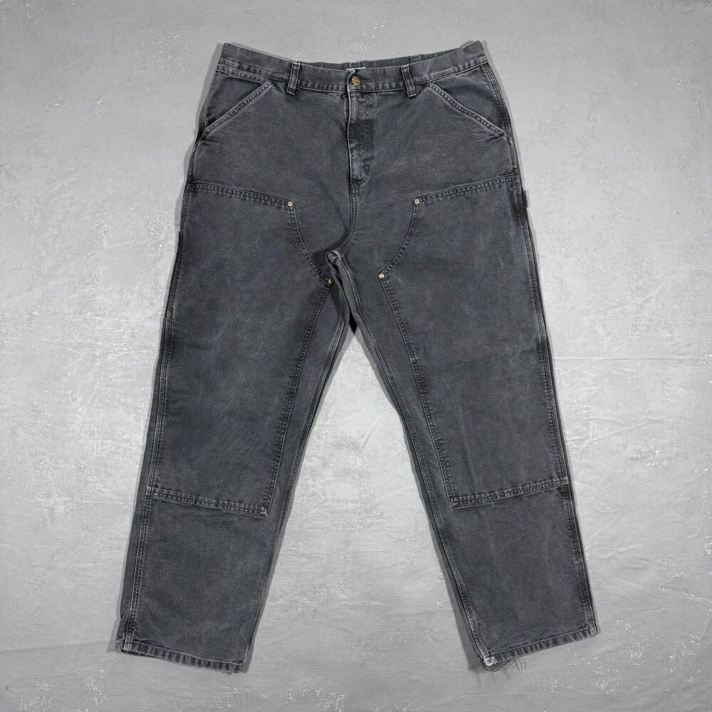 Carhartt Work In Progress Faded Black Canvas Double Knee Pant WIP 36 x 32